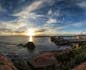 panorama 360° sferico spherical - Portoscuso Tramonto sul lungomare e fortino