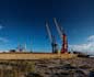 panorama 360° sferico spherical - Portoscuso Portovesme, spiaggia, casamatta e moli