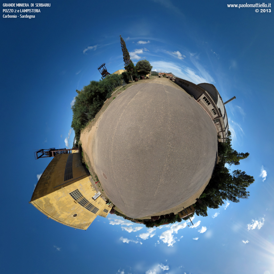 panorama stereografico stereographic - stereographic panorama - Sardegna→Carbonia→Grande Miniera di Serbariu | Sala argano n.2 e lampisteria, 10.06.2013