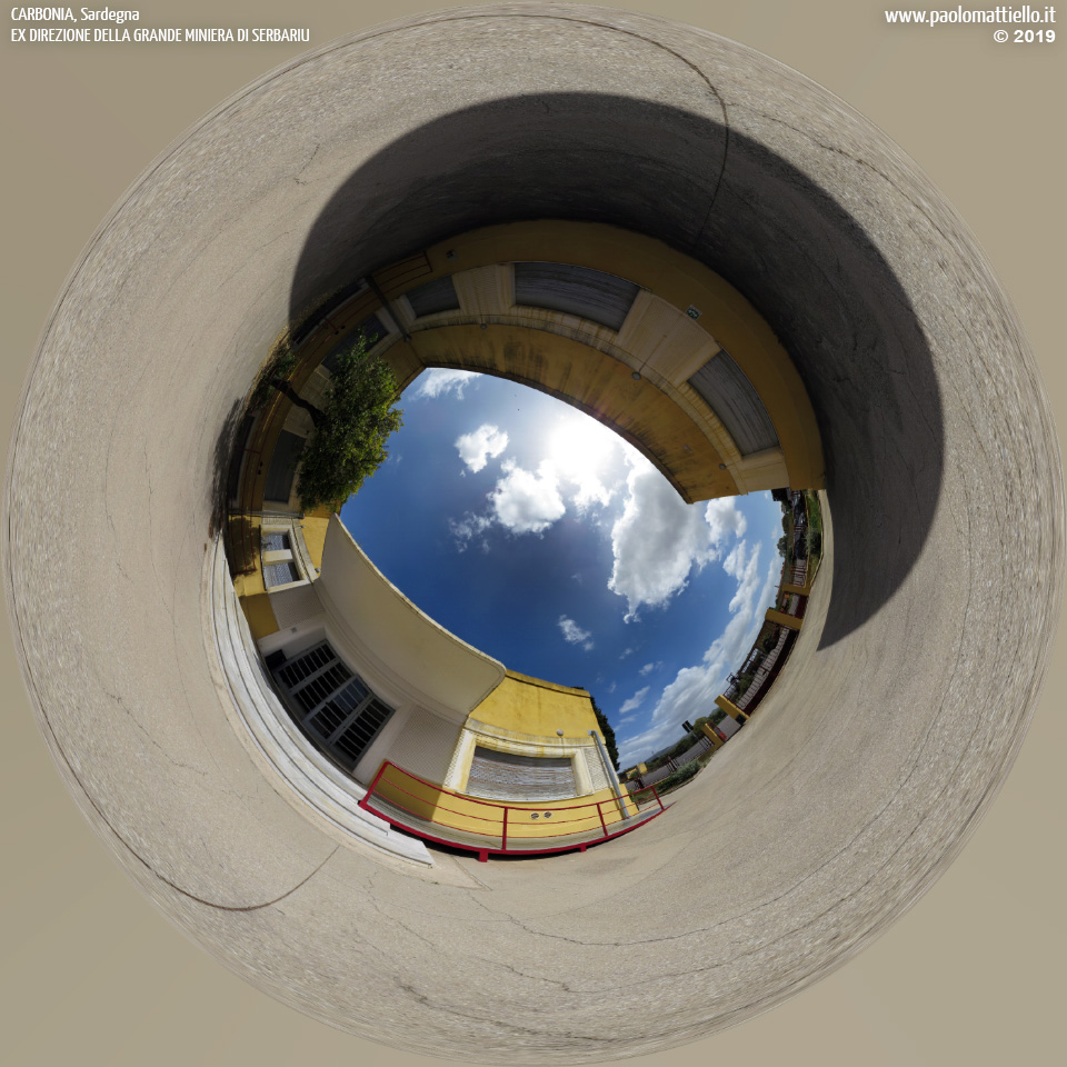 panorama stereografico stereographic - stereographic panorama - Sardegna→Carbonia | Ex direzione della Miniera di Serbariu, 05.05.2019