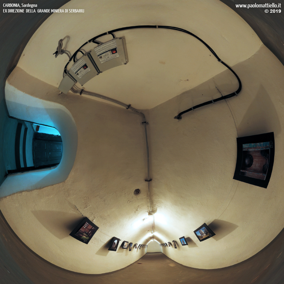 panorama stereografico stereographic - stereographic panorama - Sardegna→Carbonia | Ex direzione della Miniera di Serbariu, bunker e caveau, 05.05.2019