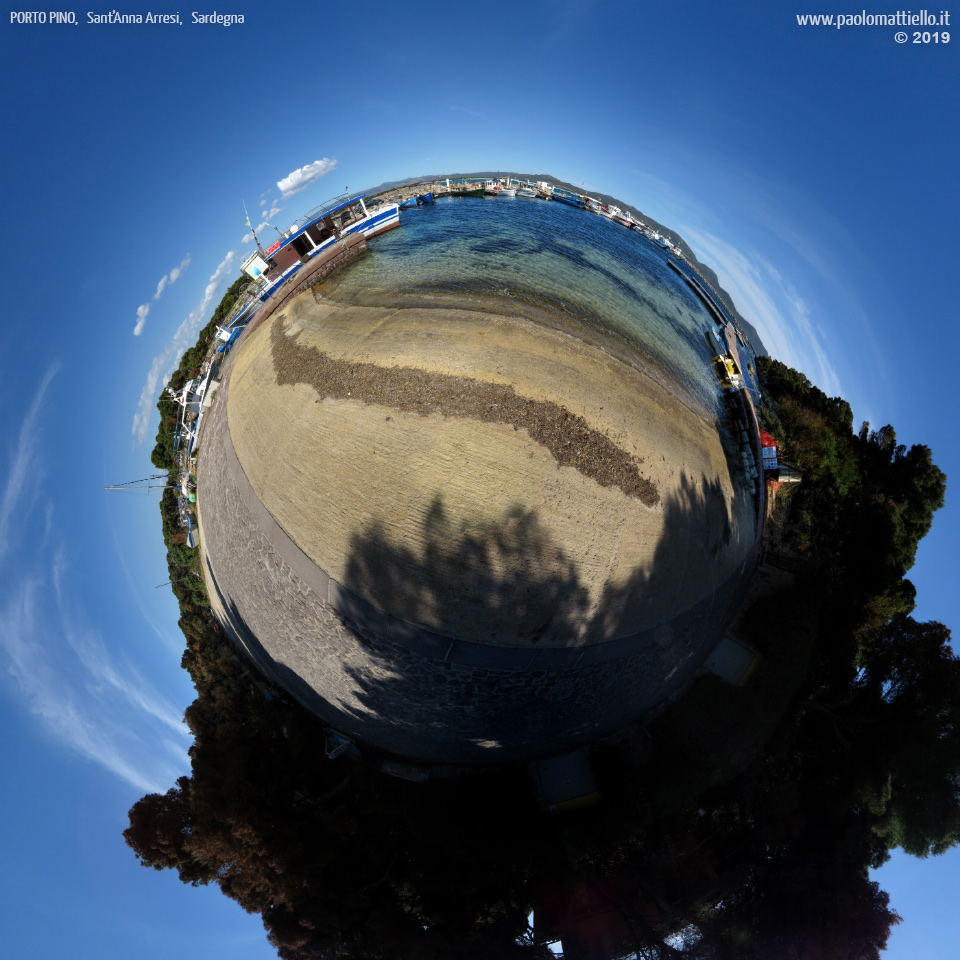 panorama stereografico stereographic - stereographic panorama - Sardegna→S.Anna Arresi | Porto Pino, costruzione pontili, 24.05.2019