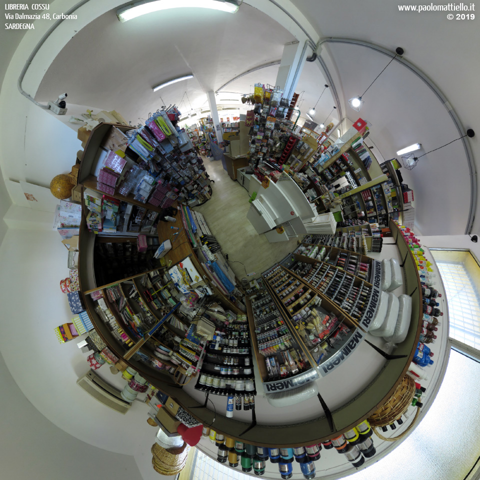panorama stereografico stereographic - stereographic panorama - Sardegna→Carbonia | Libreria Cossu, via Dalmazia 48, interno 1, 16.07.2019