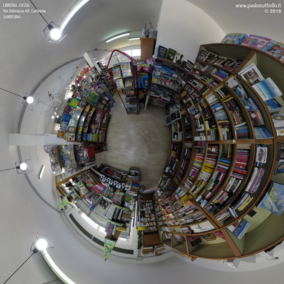 panorama stereografico stereographic - stereographic panorama - Sardegna→Carbonia | Libreria Cossu, via Dalmazia 48, interno 2, 16.07.2019