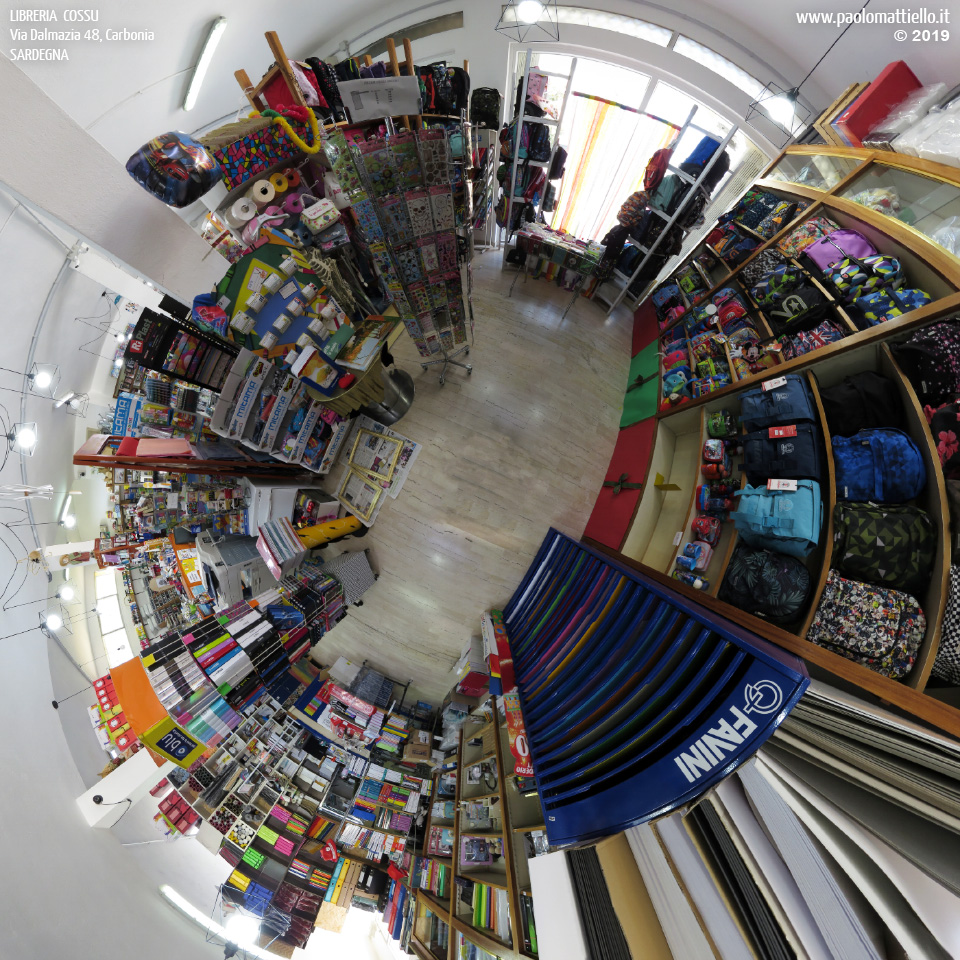 panorama stereografico stereographic - stereographic panorama - Sardegna→Carbonia | Libreria Cossu, via Dalmazia 48, interno 4, 23.07.2019