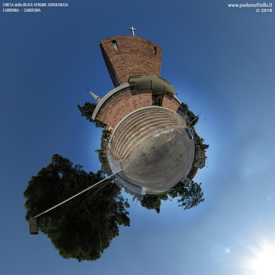 panorama stereografico stereographic - stereographic panorama - Sardegna→Carbonia | Chiesa della B.V.Addolorata di Rosmarino, 23.07.2019