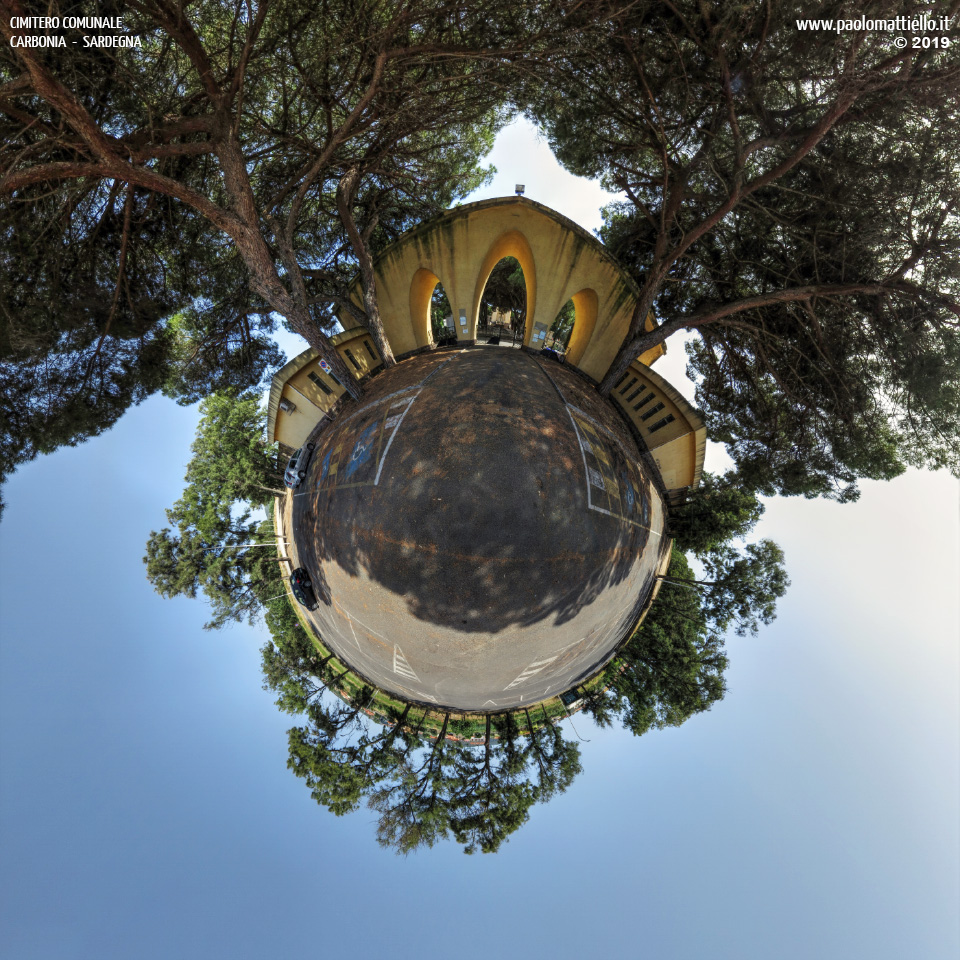 panorama stereografico stereographic - stereographic panorama - Sardegna→Carbonia | Cimitero Comunale, Serbariu, 11.08.2019