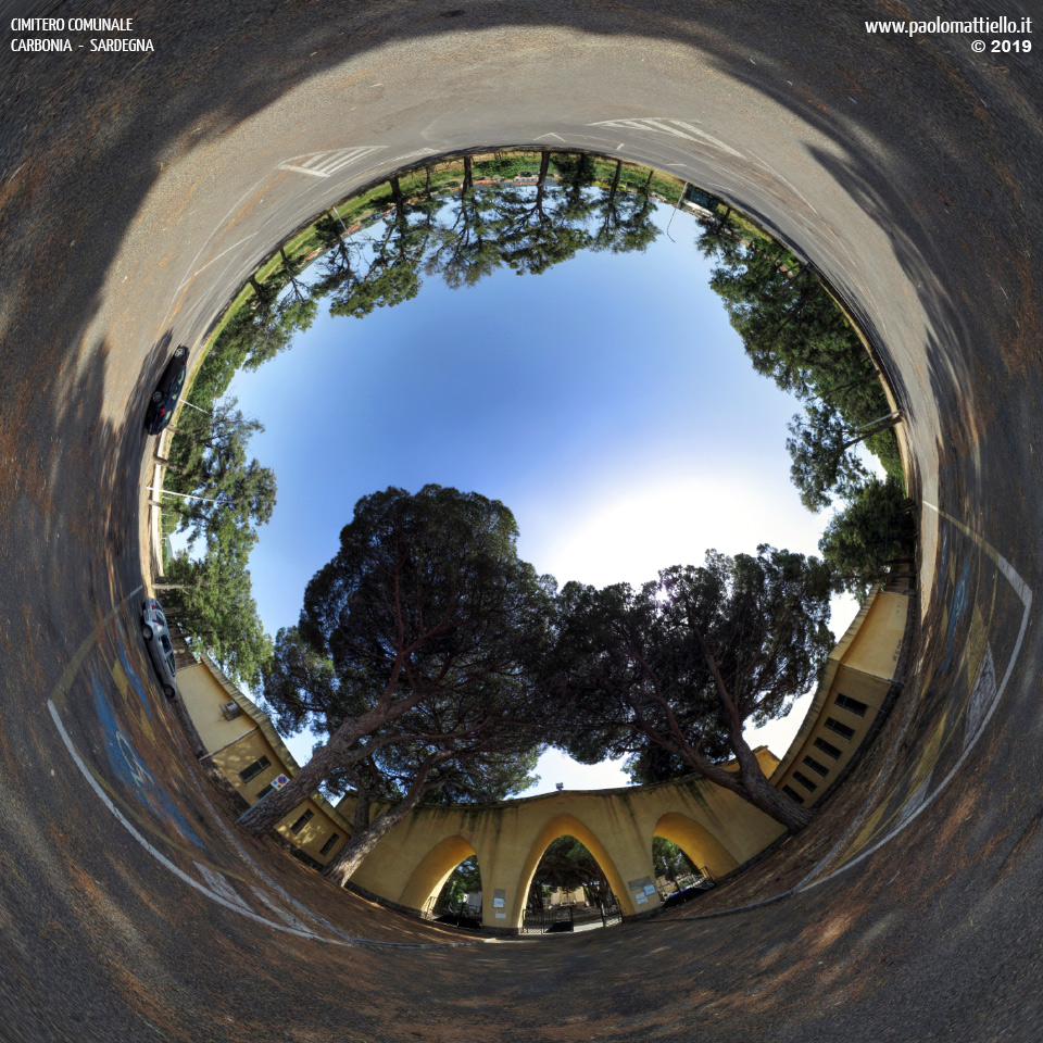 panorama stereografico stereographic - stereographic panorama - Sardegna→Carbonia | Cimitero Comunale, Serbariu, 11.08.2019