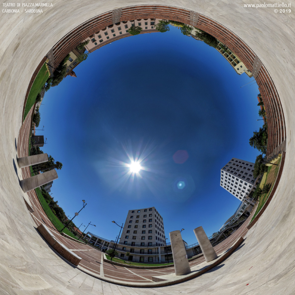 panorama stereografico stereographic - stereographic panorama - Sardegna→Carbonia | Teatro (anfiteatro) di Piazza Marmilla, 15.08.2019