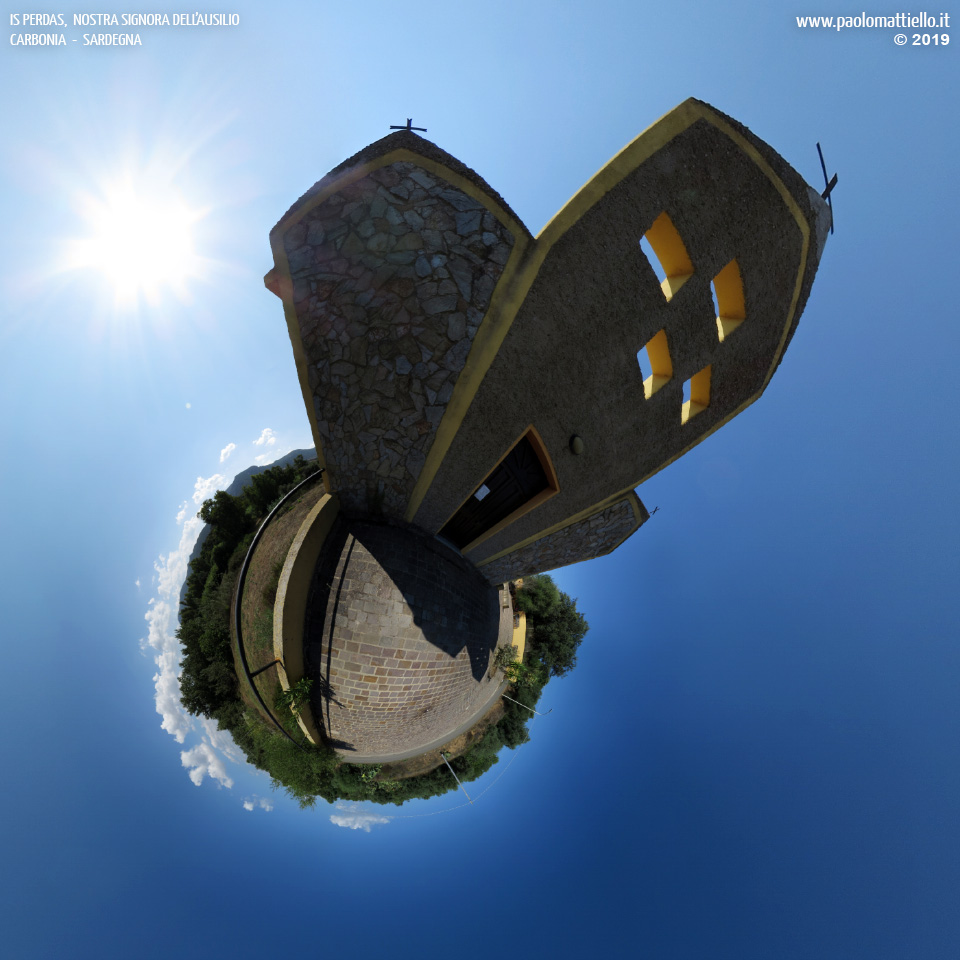 panorama stereografico stereographic - stereographic panorama - Sardegna→Carbonia | Is Perdas, chiesa di Nostra Signora dell'Ausilio, 04.09.2019