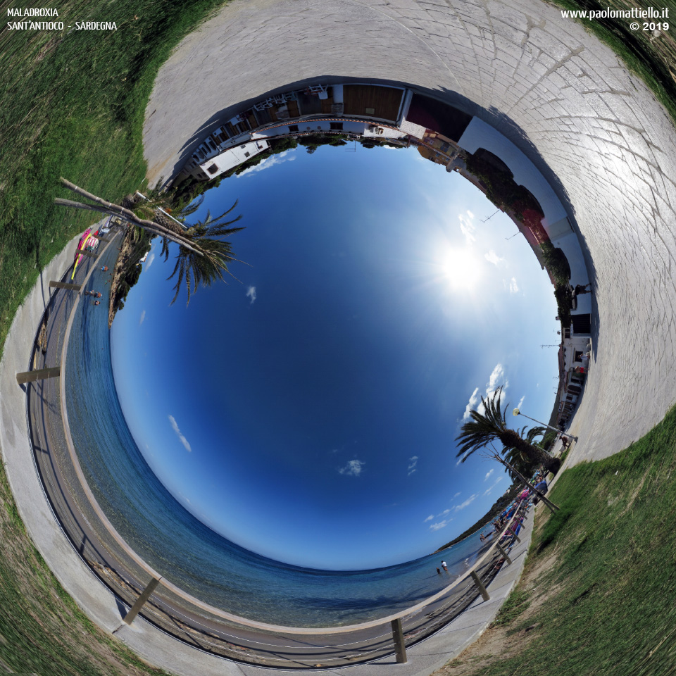 panorama stereografico stereographic - stereographic panorama - Sardegna→Sant'Antioco | Maladroxia, nuovo lungomare, 05.09.2019