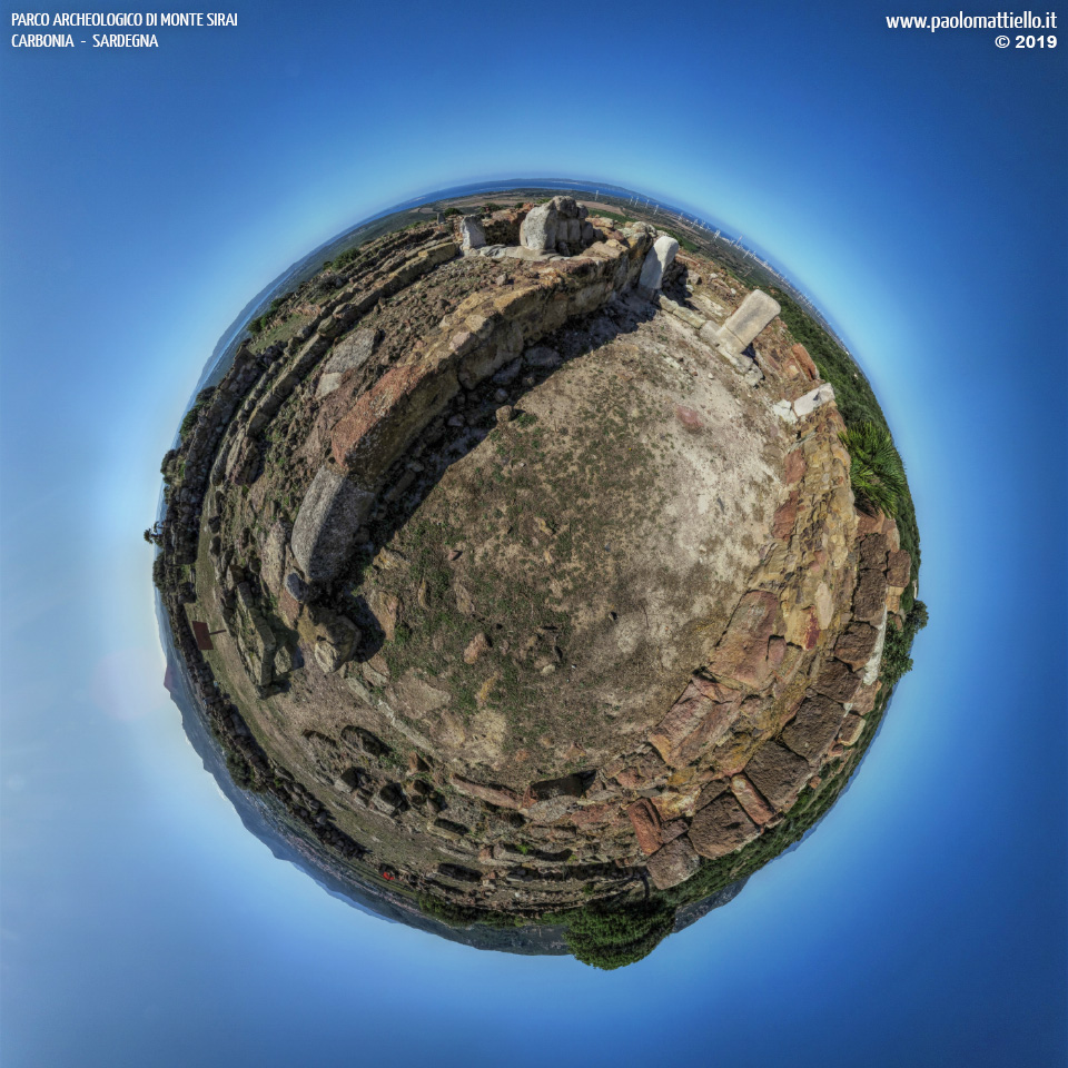 panorama stereografico stereographic - stereographic panorama - Sardegna→Carbonia | Parco archeologico di Monte Sirai, tempio di Ashtart, 3, 11.10.2019