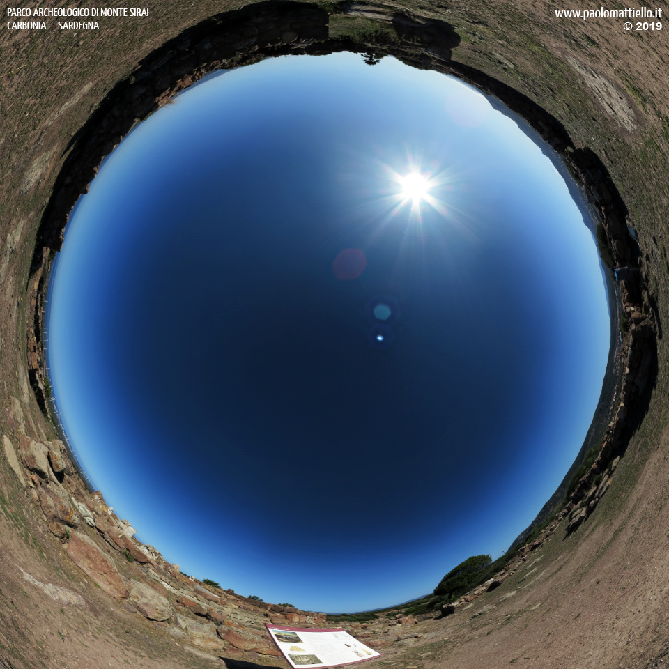panorama stereografico stereographic - stereographic panorama - Sardegna→Carbonia | Parco archeologico di Monte Sirai, tempio di Ashtart, 4, 11.10.2019