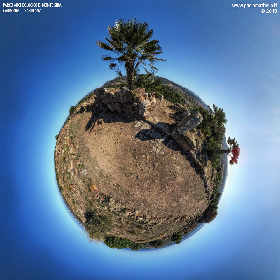 panorama stereografico stereographic - stereographic panorama - Sardegna→Carbonia | Parco archeologico di Monte Sirai, casa, 5, 11.10.2019