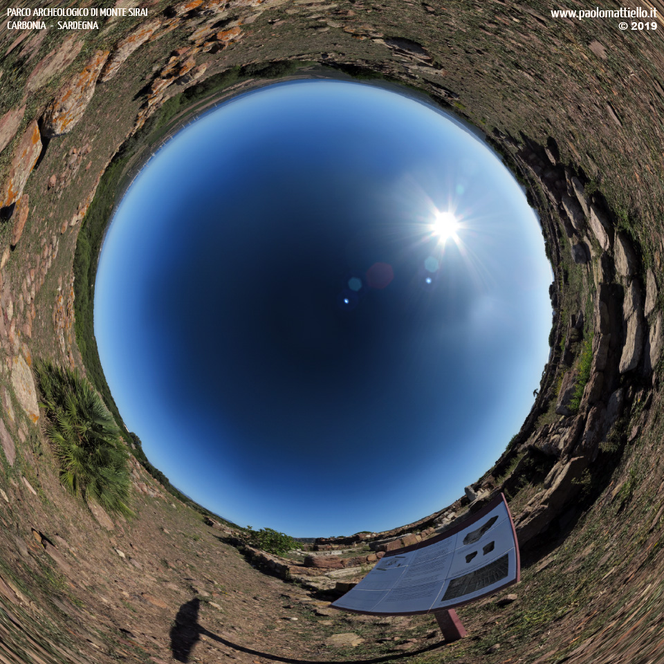 panorama stereografico stereographic - stereographic panorama - Sardegna→Carbonia | Parco archeologico di Monte Sirai, casa Fantar, 9, 11.10.2019