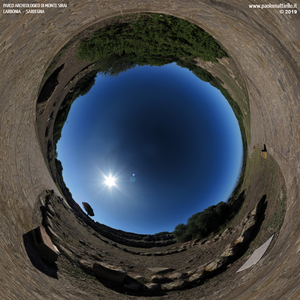 panorama stereografico stereographic - stereographic panorama - Sardegna→Carbonia | Parco archeologico di Monte Sirai, acropoli, 10, 11.10.2019