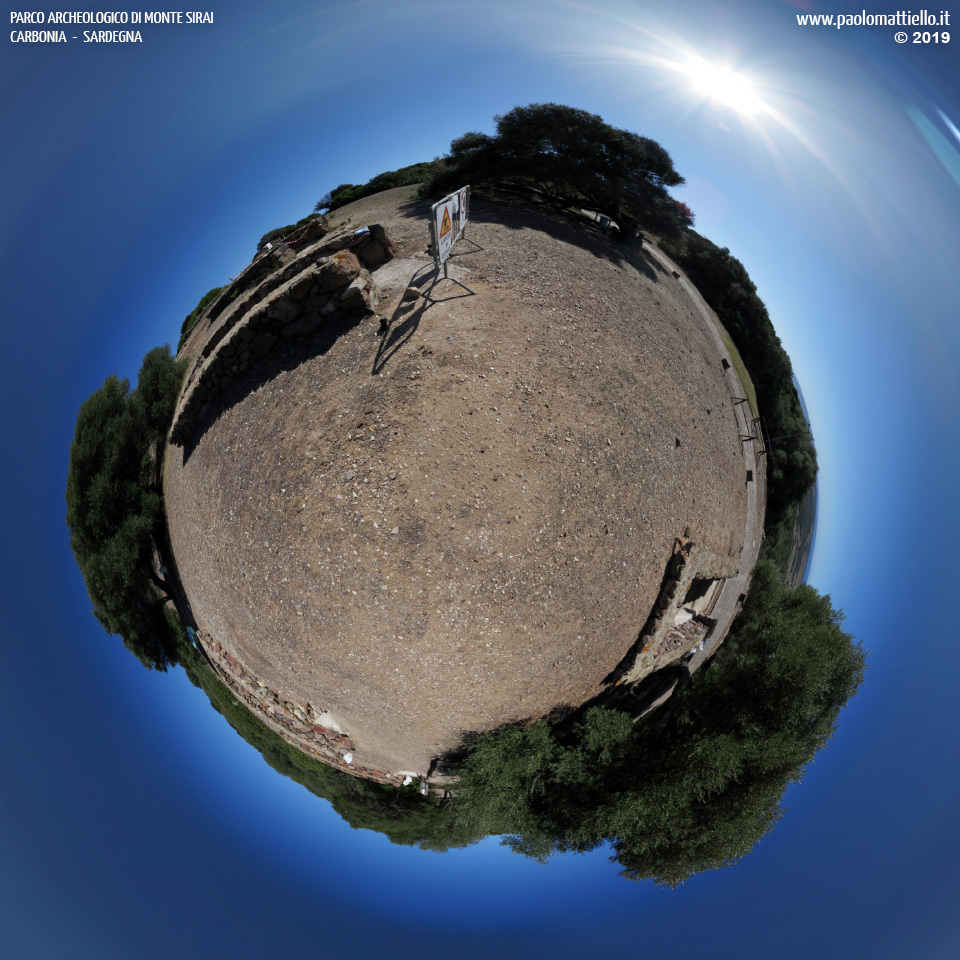 panorama stereografico stereographic - stereographic panorama - Sardegna→Carbonia | Parco archeologico di Monte Sirai, necropoli punica, 14, 11.10.2019