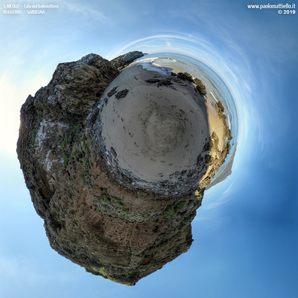 panorama stereografico stereographic - stereographic panorama - Sardegna→Buggerru | Spiaggia di San Nicolò o Nicolau, Cala del Balenottero, 12.10.2019