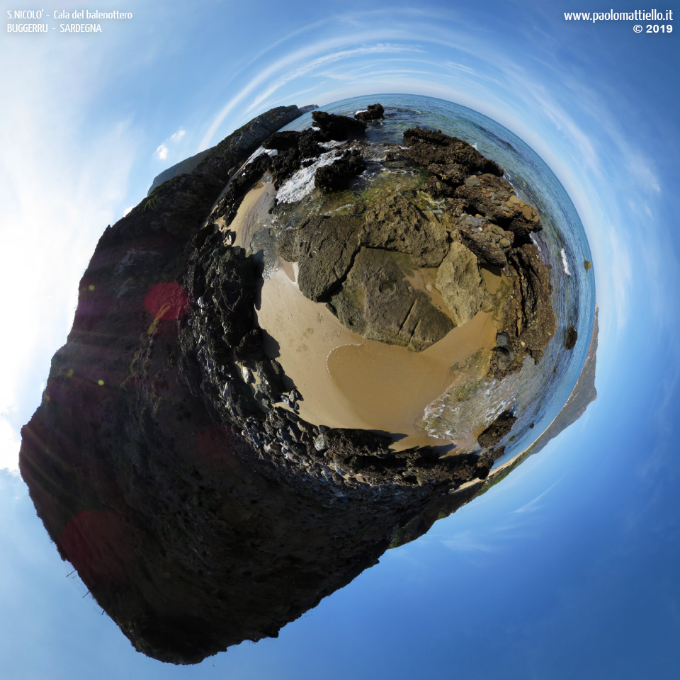 panorama stereografico stereographic - stereographic panorama - Sardegna→Buggerru | Spiaggia di San Nicolò o Nicolau, Cala del Balenottero, 12.10.2019