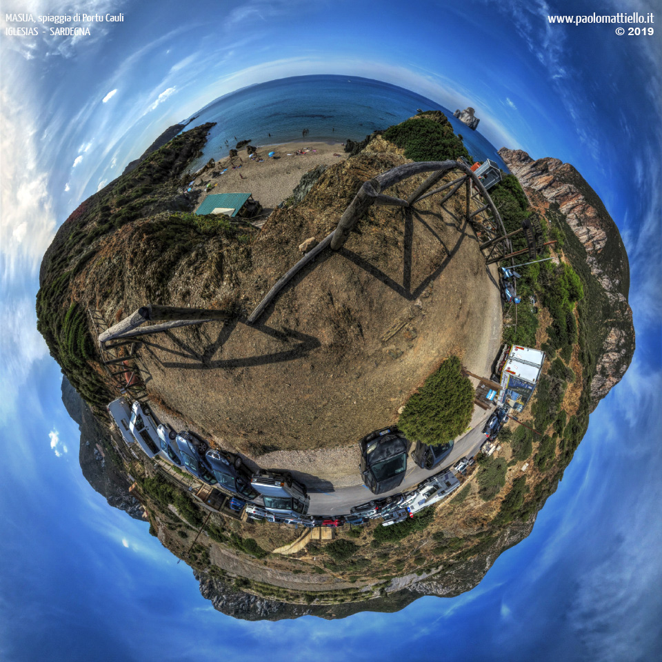 panorama stereografico stereographic - stereographic panorama - Sardegna→Iglesias | Masua, spiaggia di Portu Cauli, 12.10.2019