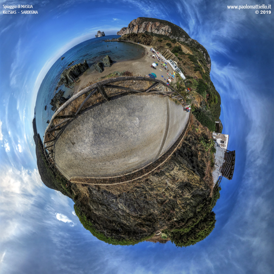 panorama stereografico stereographic - stereographic panorama - Sardegna→Iglesias | Masua, spiaggia di Masua, 12.10.2019