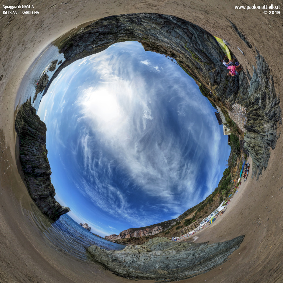 panorama stereografico stereographic - stereographic panorama - Sardegna→Iglesias | Masua, spiaggia di Masua, 12.10.2019