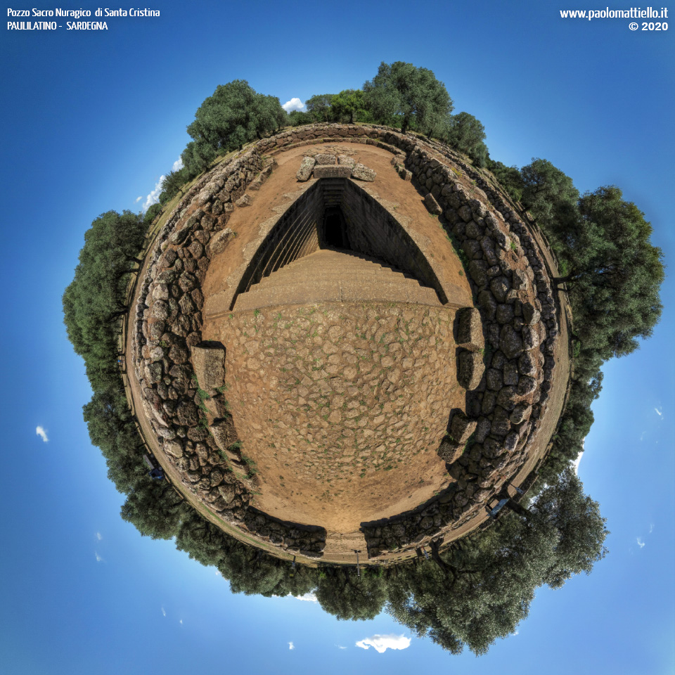 panorama stereografico stereographic - stereographic panorama - Sardegna→Paulilatino | S.Cristina, pozzo sacro nuragico, vista frontale, 15.06.2020