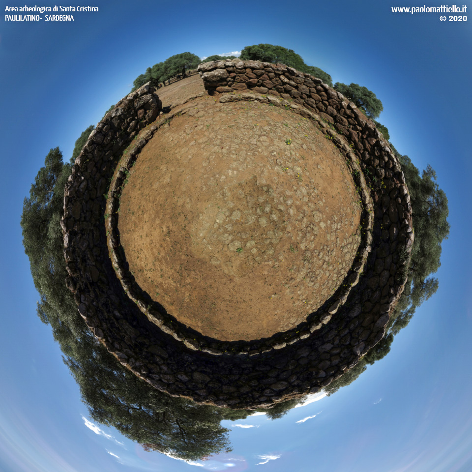 panorama stereografico stereographic - stereographic panorama - Sardegna→Paulilatino | S.Cristina, capanna nuragica, 15.06.2020