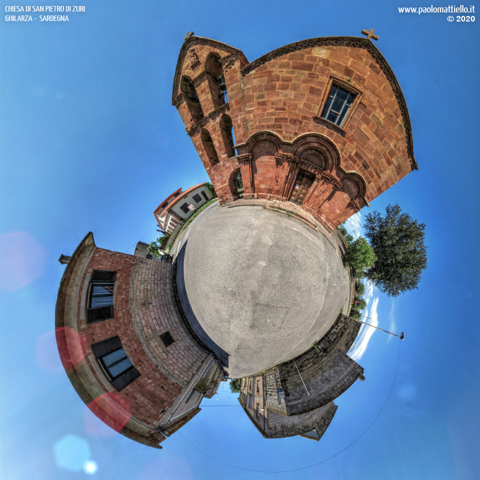 panorama stereografico stereographic - stereographic panorama - Sardegna→Ghilarza | chiesa di San Pietro di Zuri, 15.06.2020