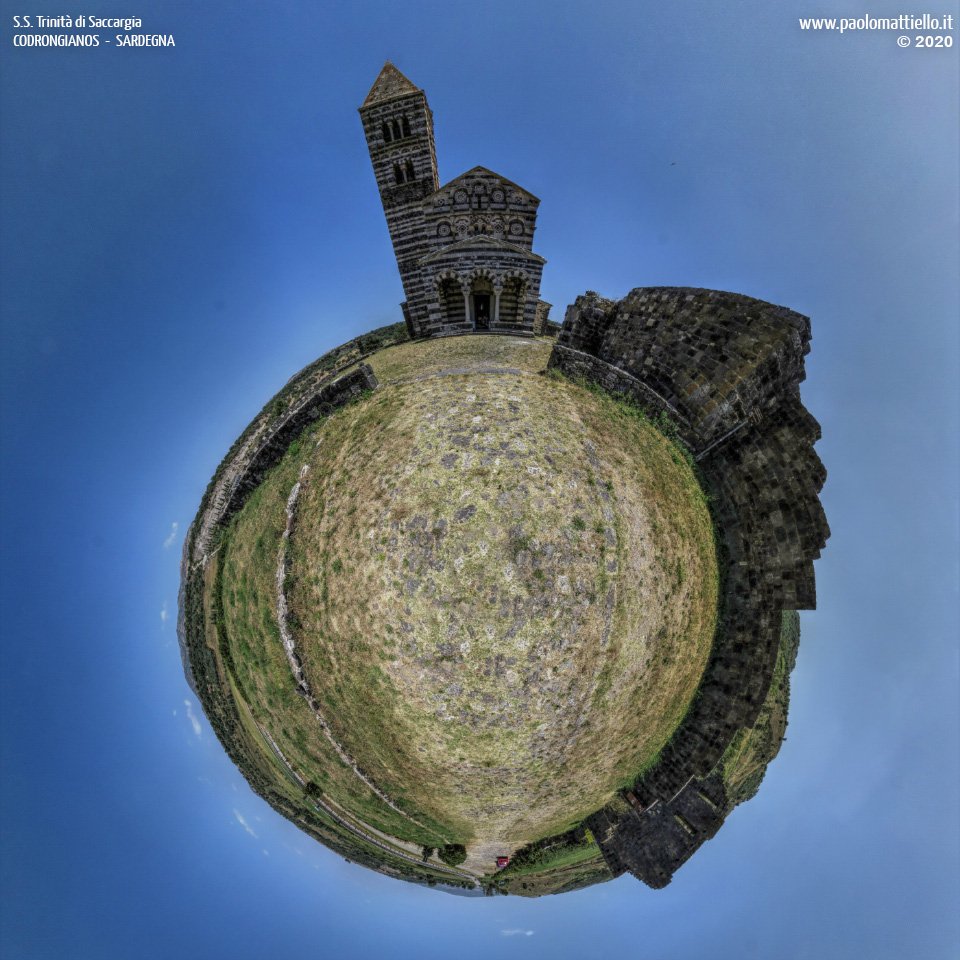 panorama stereografico stereographic - stereographic panorama - Sardegna→Codrongianos | Basilica della S.S. Trinità di Saccargia, 1, 07.07.2020