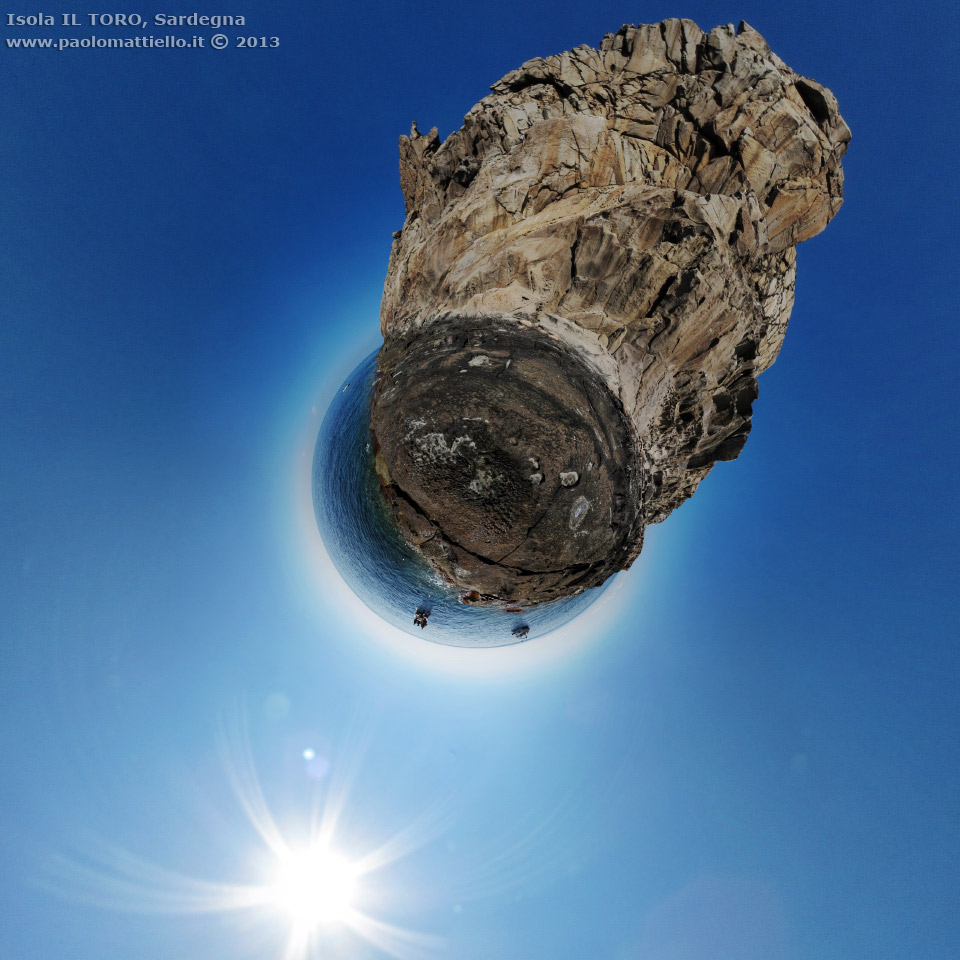 panorama stereografico stereographic - stereographic panorama - Sardegna→Sant'Antioco | Isola Il Toro, lato SW, 16.08.2013
