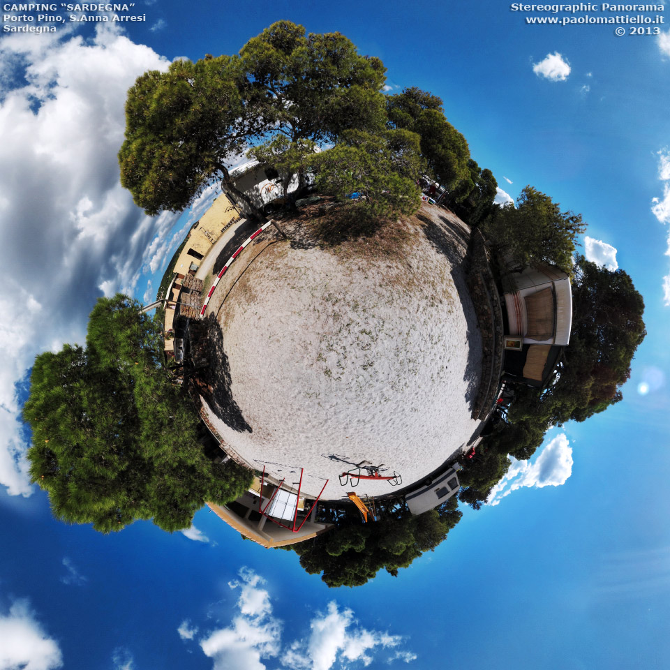 panorama stereografico stereographic - stereographic panorama - Sardegna→S.Anna Arresi→Porto Pino | Camping Sardegna, 21.08.2013