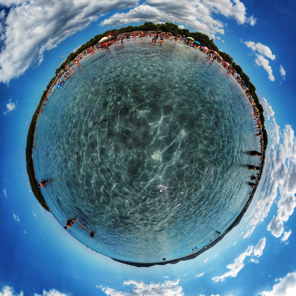 panorama stereografico stereographic - stereographic panorama - Sardegna→S.Anna Arresi→Porto Pino | Prima spiaggia dall'acqua, 21.08.2013