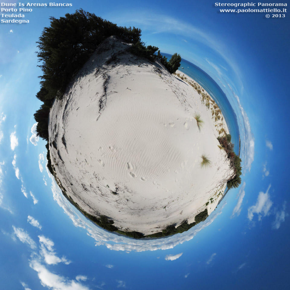 panorama stereografico stereographic - stereographic panorama - Sardegna→Teulada | Dune di sabbia 