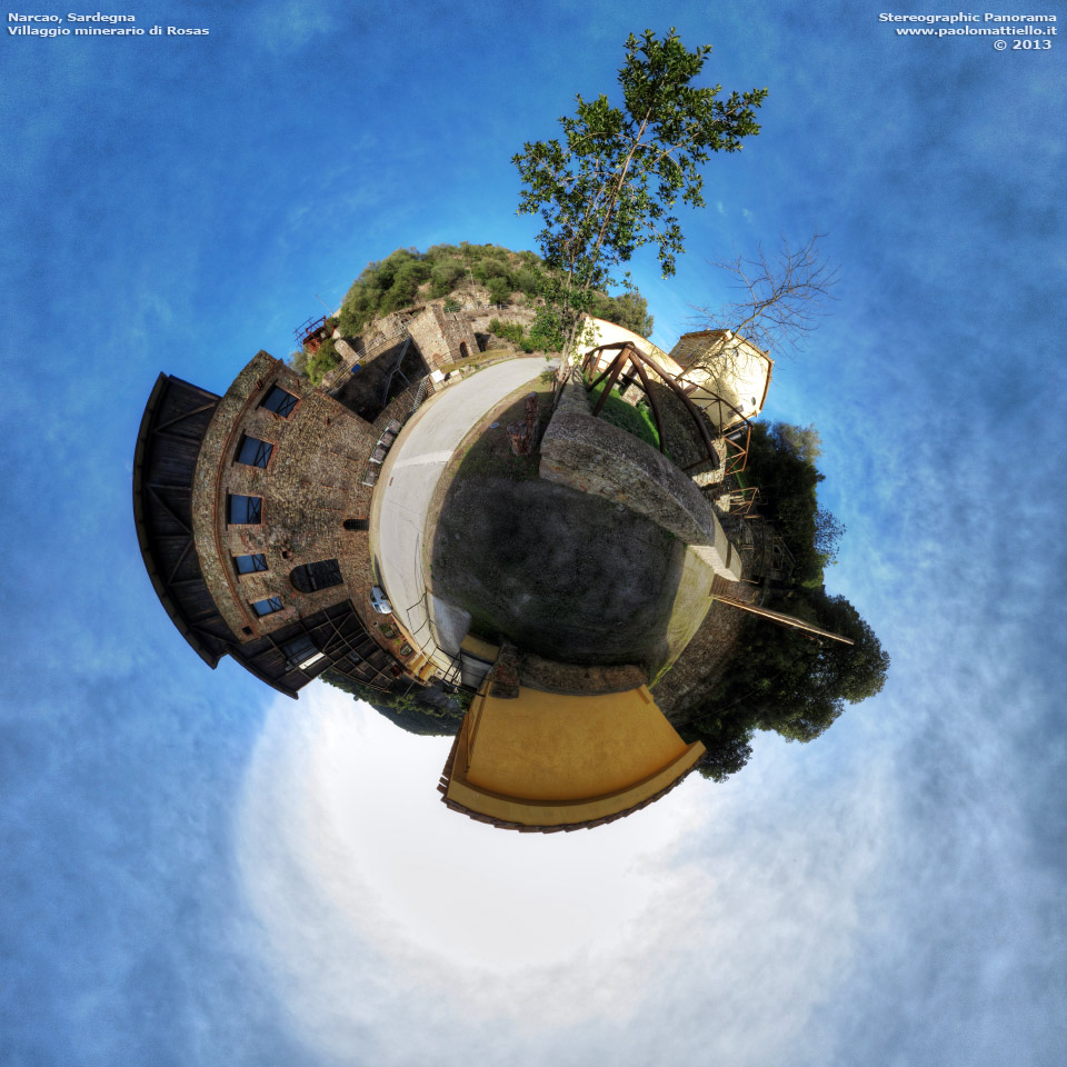 panorama stereografico stereographic - stereographic panorama - Sardegna→Narcao→loc. Rosas | Villaggio minerario di Rosas, 16.11.2013