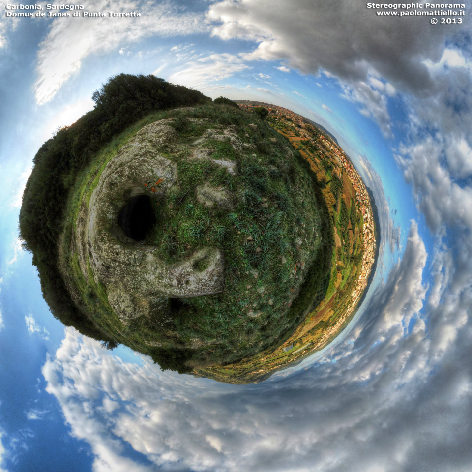 panorama stereografico stereographic - stereographic panorama - Sardegna→Carbonia→loc. Punta Torretta | Domus de Janas di P.Torretta, 10.12.2013