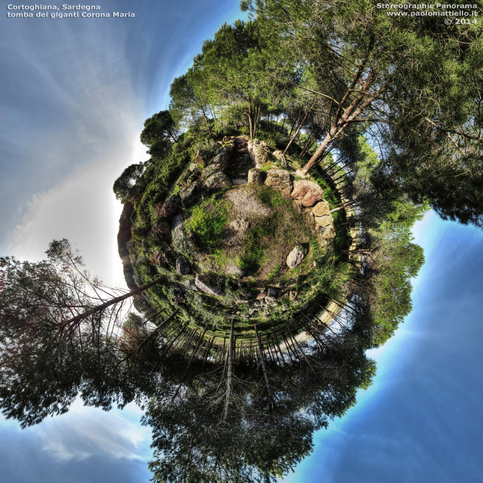 panorama stereografico stereographic - stereographic panorama - Sardegna→Carbonia→Cortoghiana→Corona Maria | Tomba dei Giganti, 01.01.2014