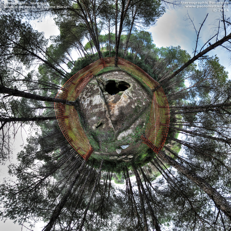 panorama stereografico stereographic - stereographic panorama - Sardegna→Carbonia→Cortoghiana→Corona Maria | Tomba a domus de janas, 01.01.2014