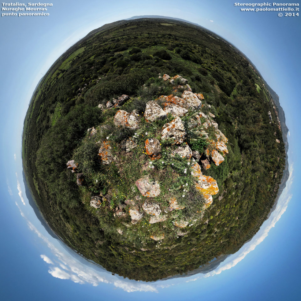 panorama stereografico stereographic - stereographic panorama - Sardegna→ Tratalias-Giba | Nuraghe (Is) Meurras, punto panoramico, 10.04.2014