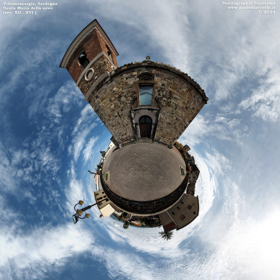 panorama stereografico stereographic - stereographic panorama - Sardegna→Villamassargia | Santa Maria della Neve (XII-XVI sec.), 12.04.2014