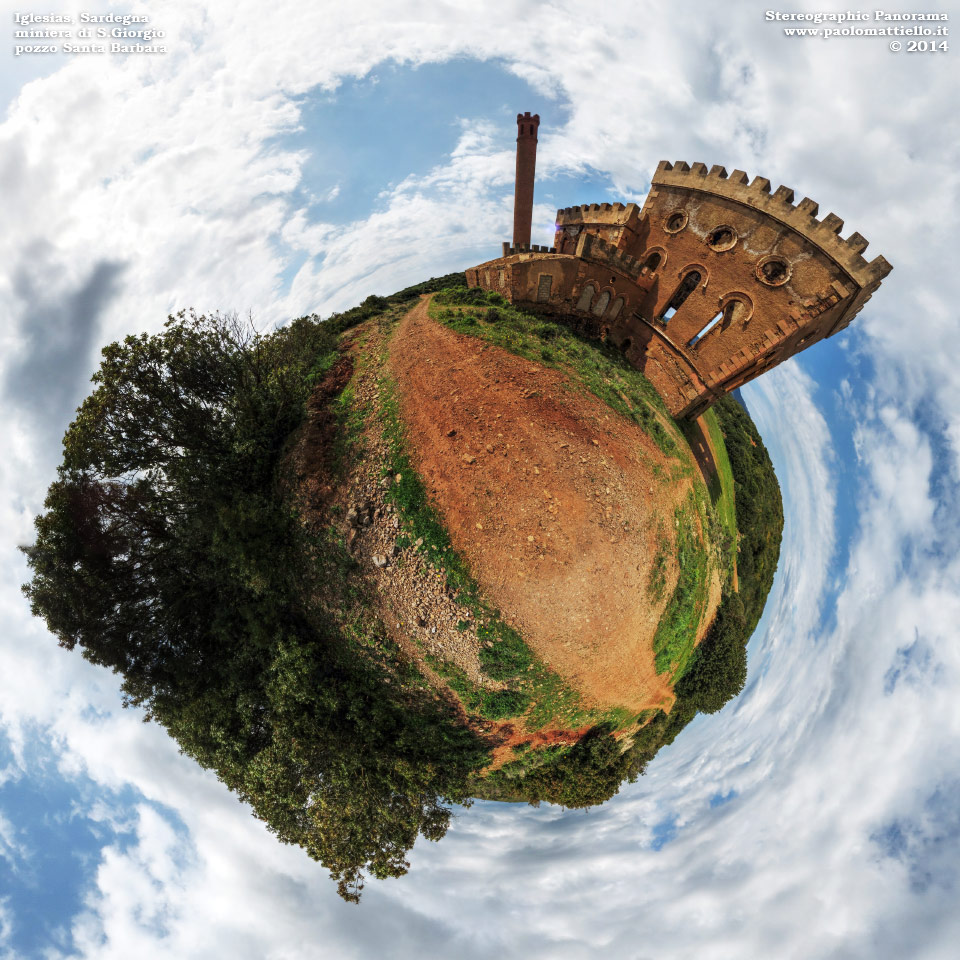 panorama stereografico stereographic - stereographic panorama - Sardegna→Iglesias→loc. San Giorgio | Pozzo Santa Barbara, 16.04.2014
