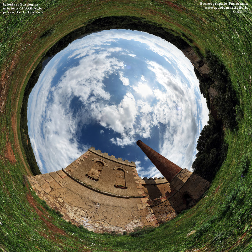 panorama stereografico stereographic - stereographic panorama - Sardegna→Iglesias→loc. San Giorgio | Pozzo Santa Barbara, 16.04.2014