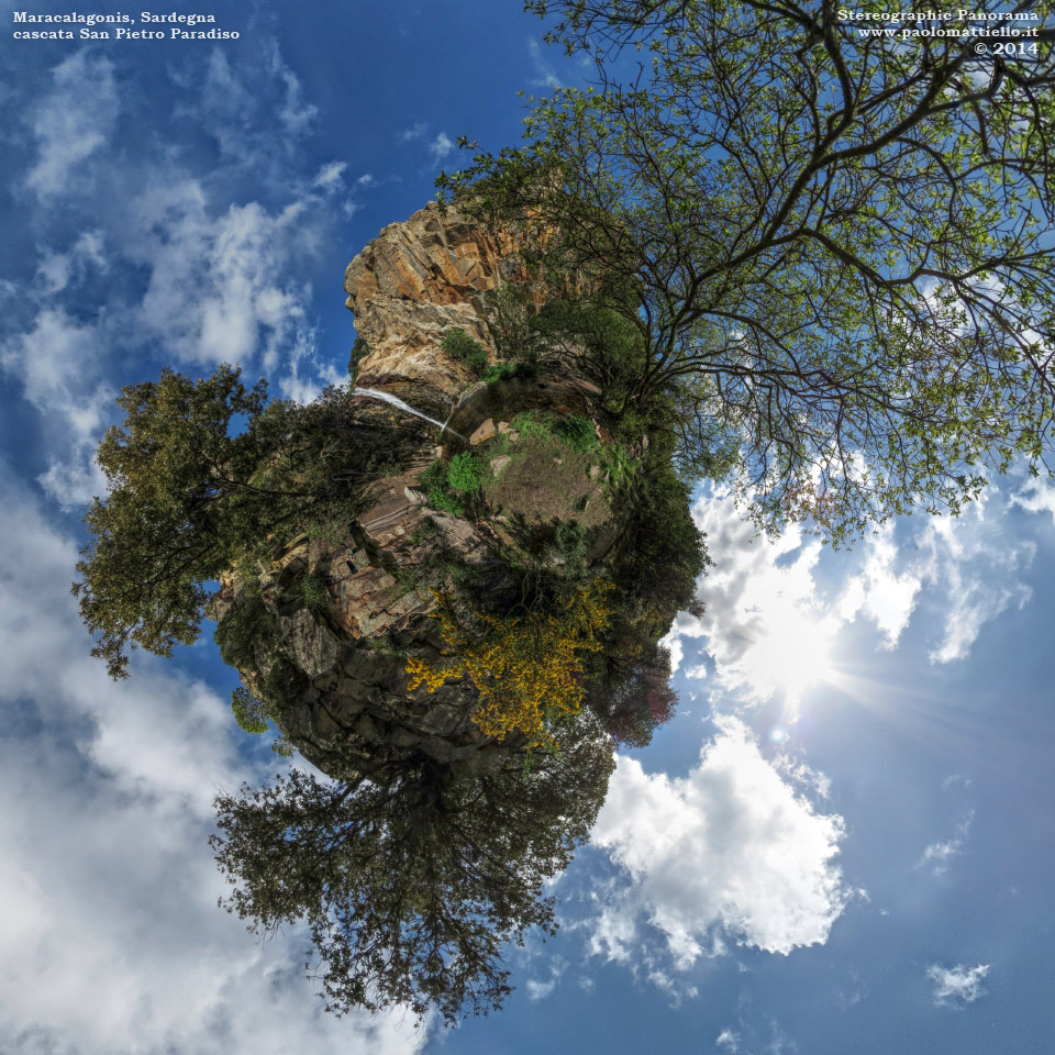 panorama stereografico stereographic - stereographic panorama - Sardegna→Maracalagonis | Cascata San Pietro Paradiso, 23.04.2014