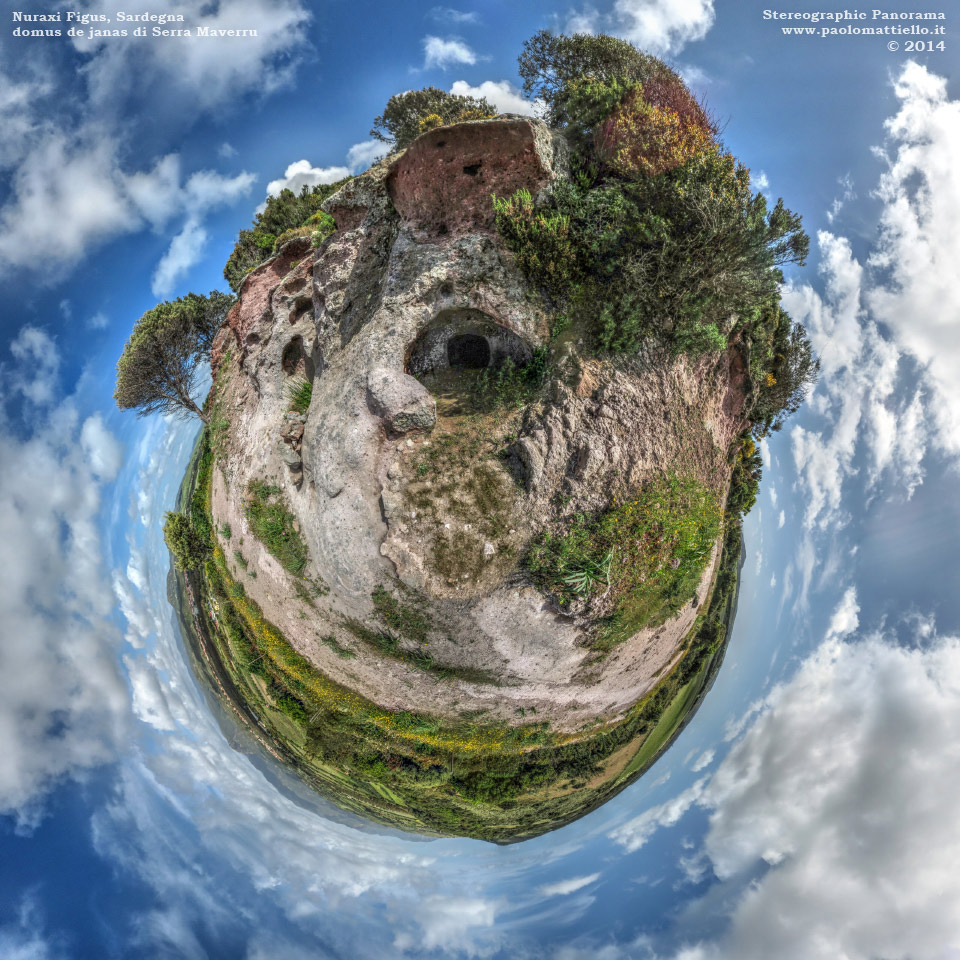 panorama stereografico stereographic - stereographic panorama - Sardegna→Gonnesa→Nuraxi Figus | Domujs de janas di Serra Maverru (o Maverru Moi), 29.04.2014