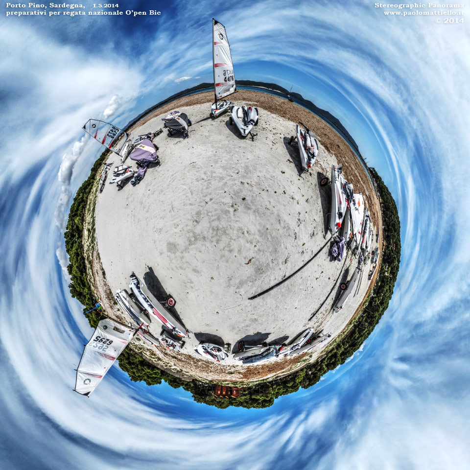 panorama stereografico stereographic - stereographic panorama - Sardegna→S.Anna Arresi→Porto Pino | Regata nazionale O'pen Bic, 01.05.2014