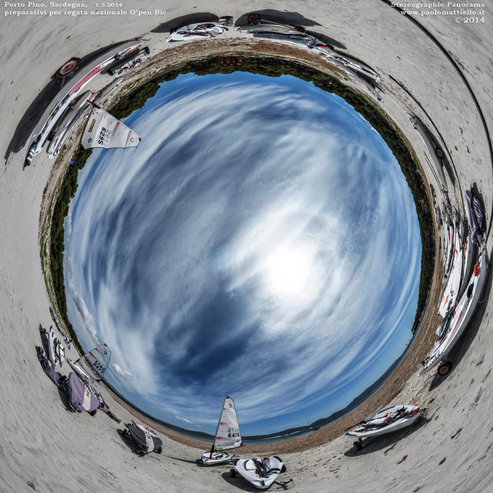 panorama stereografico stereographic - stereographic panorama - Sardegna→S.Anna Arresi→Porto Pino | Regata nazionale O'pen Bic, 01.05.2014