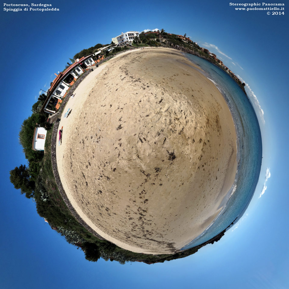 panorama stereografico stereographic - stereographic panorama - Sardegna→Portoscuso | Spiaggia Portopaleddu o Portopaglietto, 05.05.2014