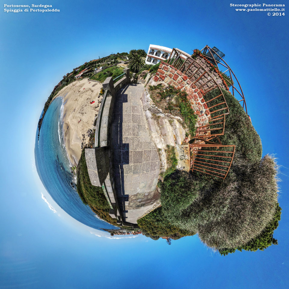 panorama stereografico stereographic - stereographic panorama - Sardegna→Portoscuso | Spiaggia Portopaleddu o Portopaglietto, 05.05.2014
