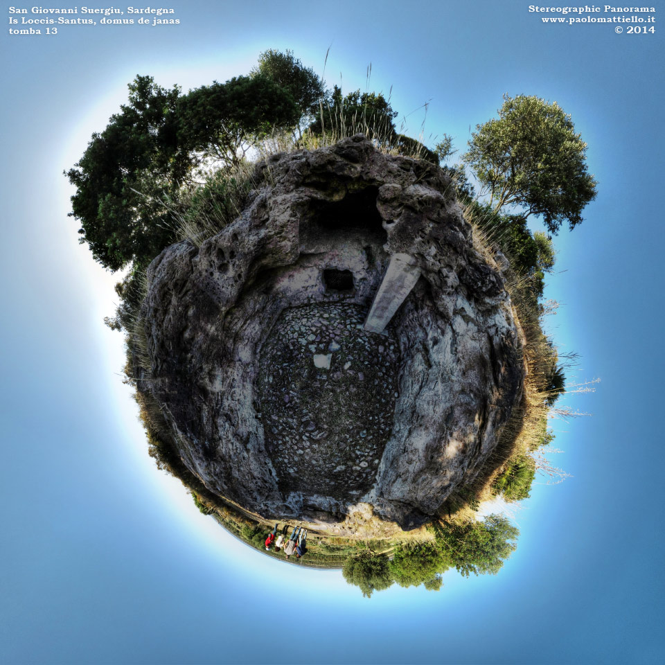 panorama stereografico stereographic - stereographic panorama - Sardegna→San Giovanni Suergiu | Necropoli a domus de janas Is Loccis-Santus, tomba 13, 24.05.2014