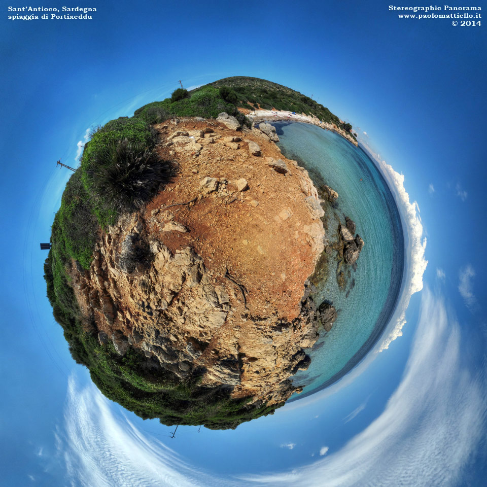 panorama stereografico stereographic - stereographic panorama - Sardegna→Sant'Antioco | Spiaggia di Portixeddu, 17.06.2014